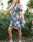 Alena Collared Split Neck Floral Flared Dress