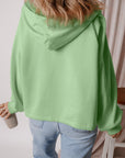 Kate Fleece Lined Half Zipper Kangaroo Pockets Loose Hoodie