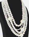 Multi Pearl Layered Necklace W/Earring