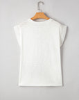 Ivy Lace Patchwork Cap Sleeve Round Neck Top