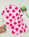 Valentines Short Sleeve Pants Pajamas Set
