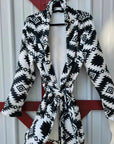 Black Aztec Women's Western Bath Robe