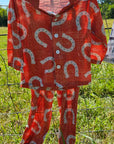 Rust Horseshoe Boy's Western Pajama Set