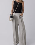 Freya Central Seam Wide Leg High Waist Knit Pants
