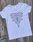 Kids Ash Grey Fancy Boot Stitch Tee