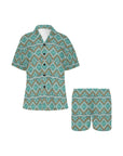 Turquoise Aztec Western Women's Pajama Set