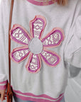 Caroline Flower Crew Neck Sweatshirt