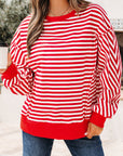Stripe Reverse Seam Drop Shoulder Top