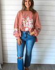 Floral Patchwork Long Sleeve Sweatshirt