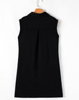 Kyla Collared Slit Neck Sleeveless Mini Dress