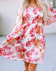 Camryn Floral Smocked Puff Sleeve Mini Dress