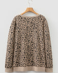 Plus Size Leopard Textured Long Sleeve Top