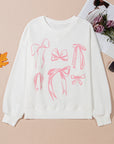 Bow Long Sleeve Crewneck Top