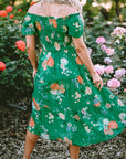 Floral Smocked Tiered Midi Dress