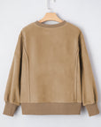 TatumFuzzy Sherpa Splicing Pullover Sweatshirt