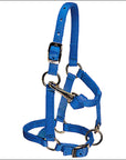 Weaver Blue Nylon Miniature Horse Adjustable Chin And Throat Snap Halter Average