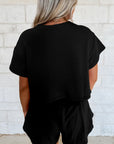 Cropped Tee and Ruffle High Waist Skort Set