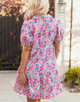 Lindsey Floral Short Sleeve Loose Dress