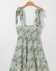 Ila Floral Knotted Strap Smocked Tiered Dress