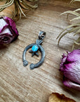 Naja Pendant with Golden Hill Turquoise – Sterling Silver – Native Made by KB – Fits 8mm