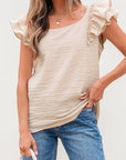 PB Bow Tie Ruffle Sleeve Top