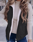 Solid Fleece Lined Quilted Vest Coat