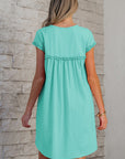 Keily Frilled Trim Loose Fit Mini Dress