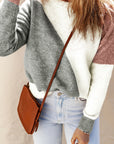 Nicole Ribbed Trim Round Neck Sweater