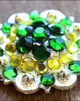 1.5 In Lemon Green Crystals Berry Silver Bling Headstall Saddle Hilason