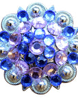 Hilason Western Berry Conchos Glass Rhinestones Bling 1.5" Tack Cowgirl