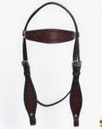 HILASON Western Horse Headstall Breast Collar Set Tack Genuine American Leather Barb Wire Dark Brown