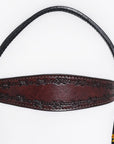 HILASON Western Horse Headstall Breast Collar Set Tack Genuine American Leather Barb Wire Dark Brown