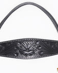 HILASON Western Horse Breast Collar Headstall Genuine American Leather Floral Black