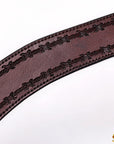 HILASON Western Horse Headstall Breast Collar Set Tack Genuine American Leather Barb Wire Dark Brown