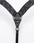 HILASON Western Horse Breast Collar Headstall Genuine American Leather Floral Black