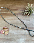17 inch graduated Sterling Silver Pearls necklace hoop