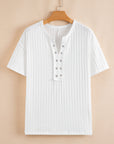 Textured Grommet Short Sleeve Top