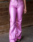 SIGNATURE TROUSER - ROSE METALLIC