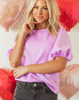 Stevie Textured Puff Sleeve Blouse