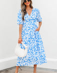 Shannon Floral V Neck Long Dress