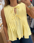 Bow Tie Pleated Tank Top