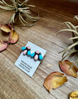 Stud Earrings – Kingman Turquoise & Pink Conch (Stamped Marcella James)