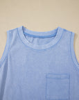 Mineral Wash Chest Pocket Tank Top