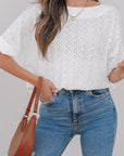 Faye Eyelet Pattern Casual Top