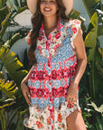 Dior Floral Mixed Pattern Buttoned Dress