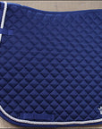 Full Size Horze Silver Cord All Purpose Horse Cotton Saddle Pad Dark Blue