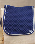 Full Size Horze Silver Cord All Purpose Horse Cotton Saddle Pad Dark Blue