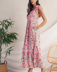 Green Floral Lace Tied Strap Empire Waist Maxi Dress