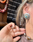 Concho Earrings – Kingman Turquoise & Sterling Silver