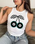 8 Ball Cherries Cropped Tank